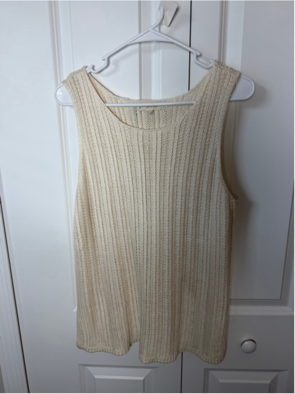 Marled Beige Knit Tank Top L